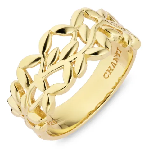 Blatt Ring aus vergoldetem Sterlingsilber