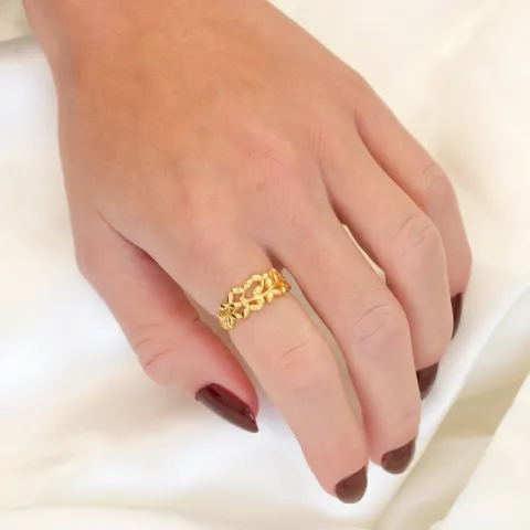 Blatt Ring aus vergoldetem Sterlingsilber