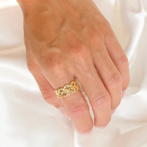 Blatt Ring aus vergoldetem Sterlingsilber