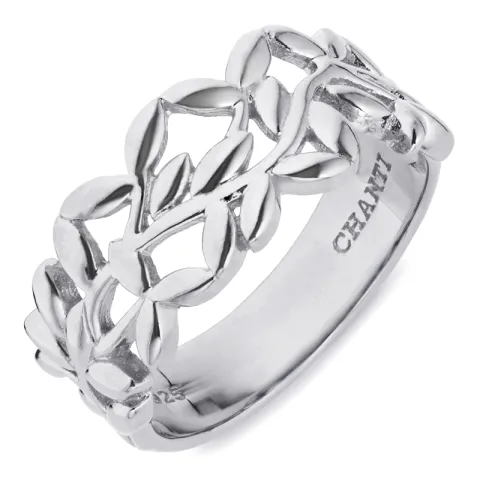 Blatt Ring aus Silber
