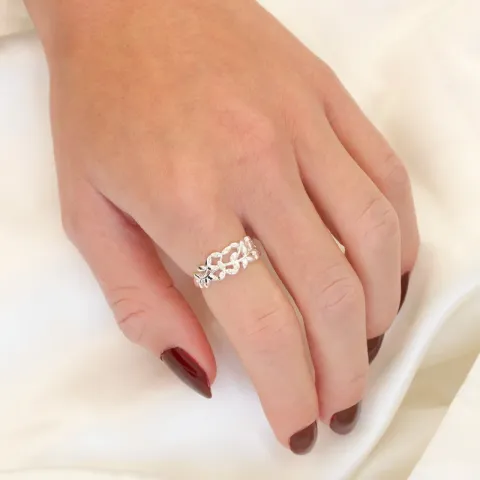 Blatt Ring aus Silber