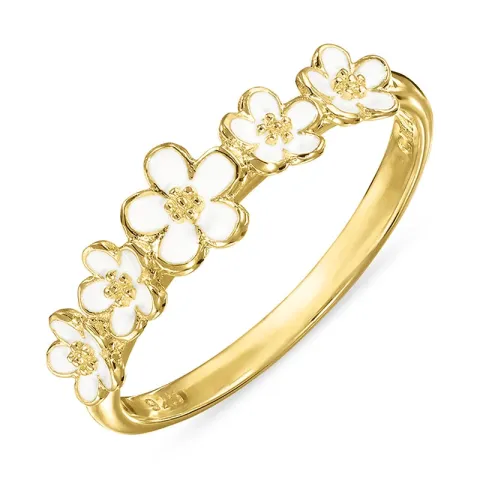 Marguerite weißem Ring aus vergoldetem Sterlingsilber - Majse