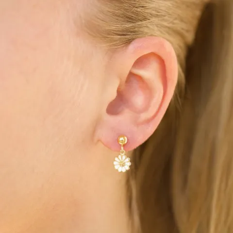 7 mm Marguerite Ohrstecker in vergoldetem Silber - Maggie