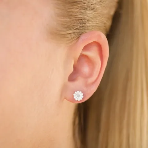 6,5 mm Marguerite Ohrstecker in Silber - Maggie