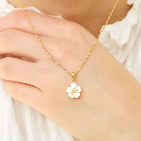 11 mm Vergissmeinnicht Anhänger aus vergoldetem Sterlingsilber