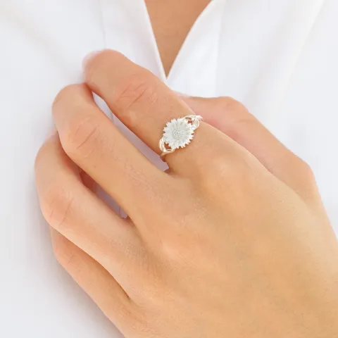 10 mm Marguerite Ring aus Silber - Marie