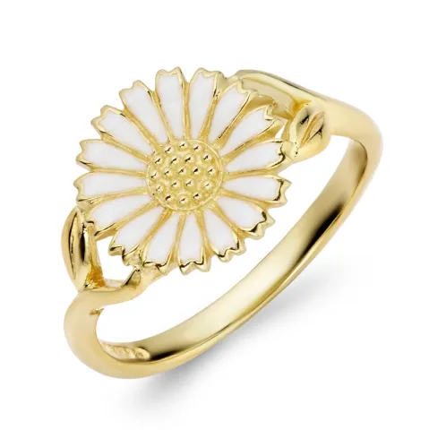11 mm Blumen Ring aus vergoldetem Sterlingsilber