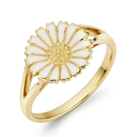10,5 mm Blumen Ring aus vergoldetem Sterlingsilber