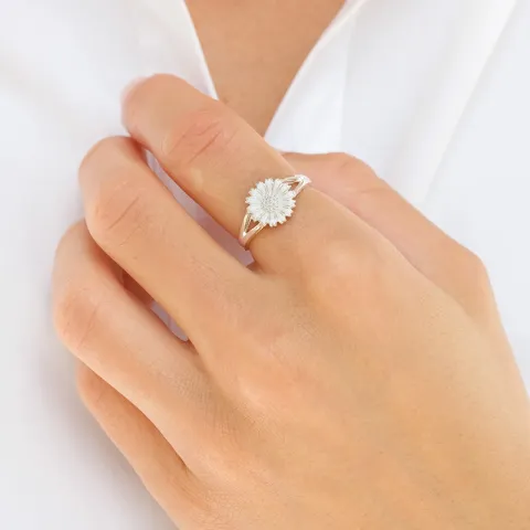 10 mm Marguerite Ring aus Silber - Marie