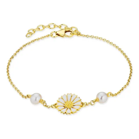 Marguerite Perle Armband aus vergoldetem Sterlingsilber