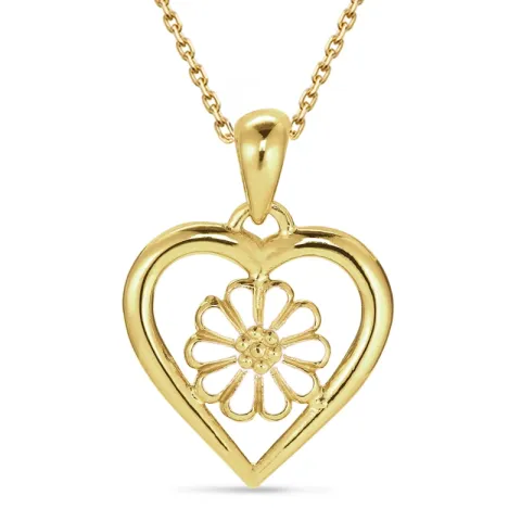 Herz Marguerite Halskette mit Anhänger aus vergoldetem Sterlingsilber - Maggie