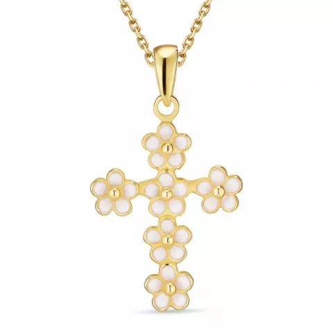 Kreuz Anhänger mit Halskette aus vergoldetem Sterlingsilber