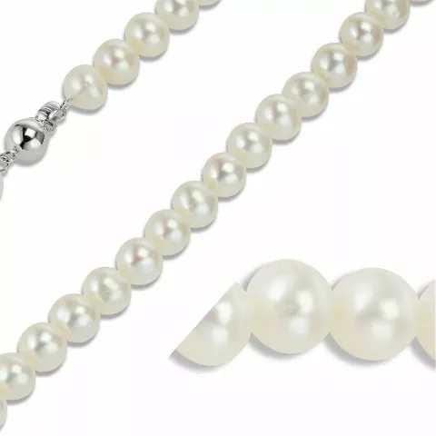 45 cm weißem a-qualität perlenhalskette mit süßwasserperle.