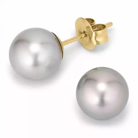 8,5-9 mm a-qualität tahiti perle ohrstecker in 14 karat gold
