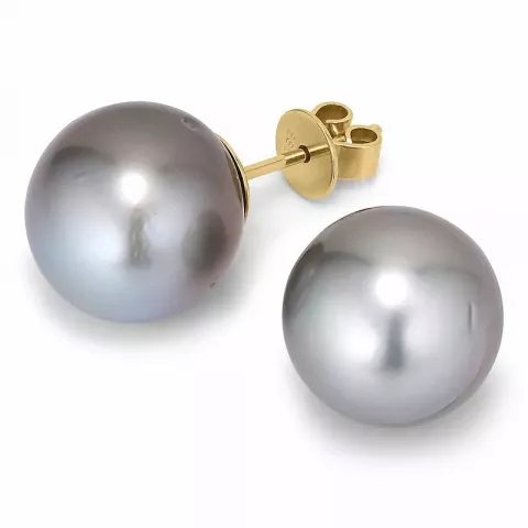 11 - 12 mm a-qualität tahiti perle ohrstecker in 14 karat gold