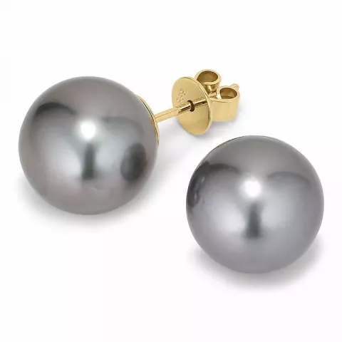 11 - 12 mm a-qualität tahiti perle ohrstecker in 14 karat gold
