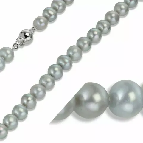 45 cm a-qualität ellipsenförmiger perlenhalskette mit süßwasserperle.