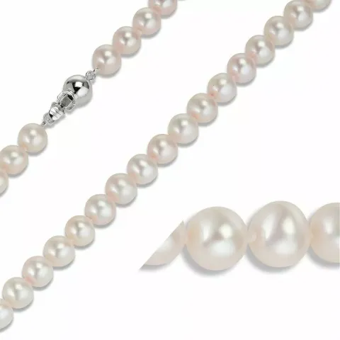 45 cm a-qualität ellipsenförmiger perlenhalskette mit süßwasserperle.