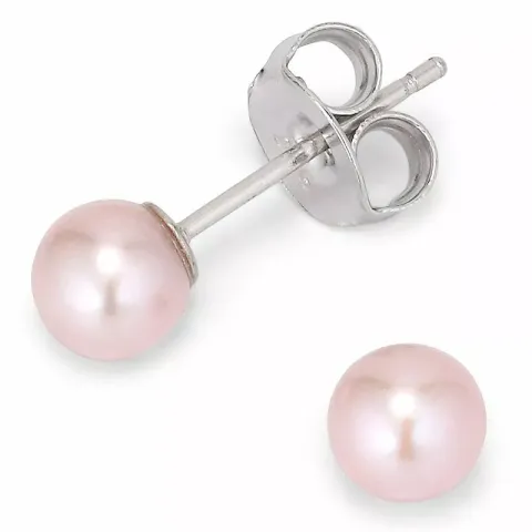 5-5,5 mm aa-graded pink perleohrstecker in silber