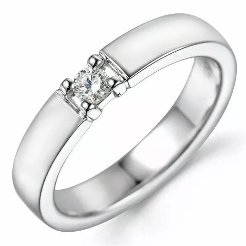 Diamant Memoirering in 14 Karat Weißgold 1 x 0,10 ct