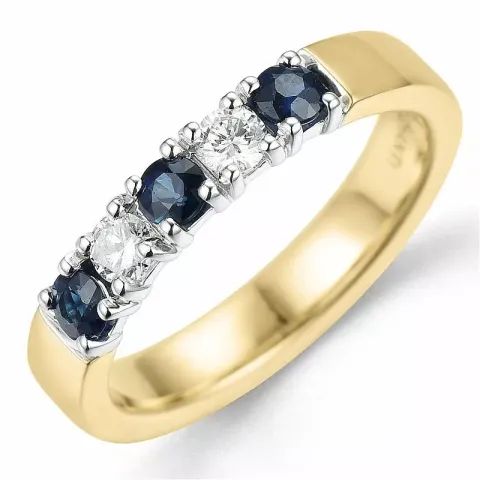 Saphir Memoirering in 14 Karat Gold- und Weißgold 0,2 ct 0,4 ct