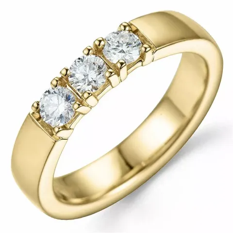 Diamant Memoirering in 14 Karat Gold 3 x 0,15 ct