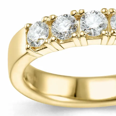 Diamant Memoirering in 14 Karat Gold 5 x 0,20 ct