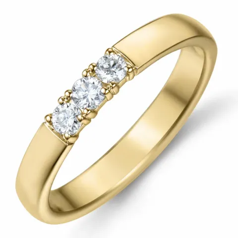 Kampagne - Memoirering in 14 Karat Gold 3 x 0,07 ct