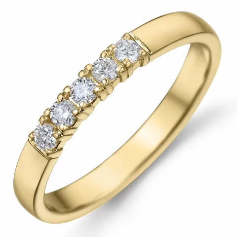 eng Memoirering in 14 Karat Gold 5 x 0,03 ct