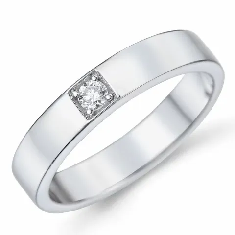 Diamant Memoirering in 14 Karat Weißgold 1 x 0,07 ct