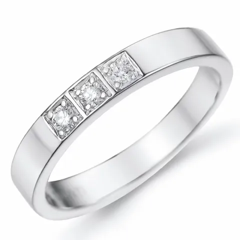 Diamant Memoirering in 14 Karat Weißgold 3 x 0,03 ct