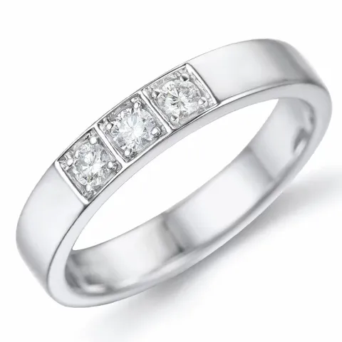 Diamant Memoirering in 14 Karat Weißgold 3 x 0,05 ct