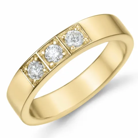 Diamant Memoirering in 14 Karat Gold 3 x 0,07 ct