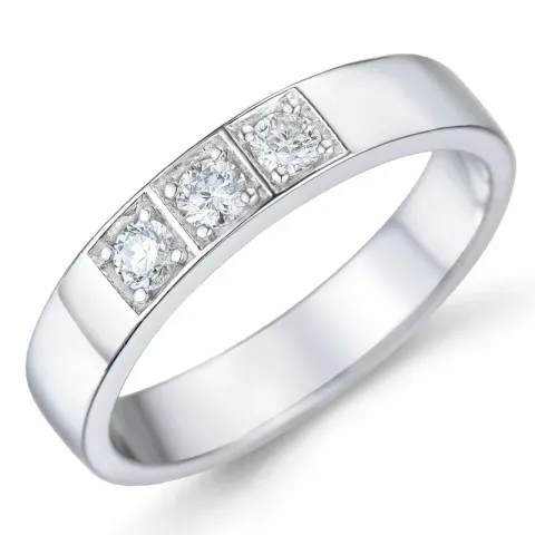 Diamant Memoirering in 14 Karat Weißgold 3 x 0,07 ct