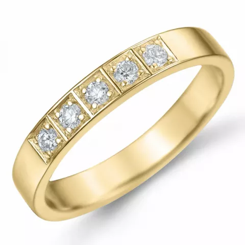 Diamant Memoirering in 14 Karat Gold 5 x 0,03 ct