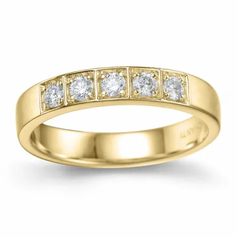 Diamant Memoirering in 14 Karat Gold 5 x 0,05 ct