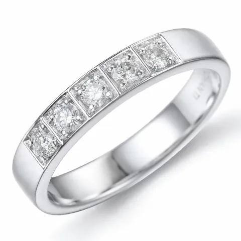 Diamant Memoirering in 14 Karat Weißgold 5 x 0,05 ct