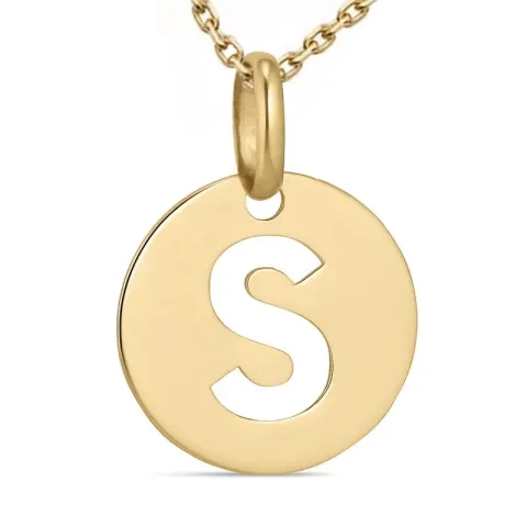 buchstab s Halskette aus vergoldetem Sterlingsilber und Anhänger aus 8 Karat Gold