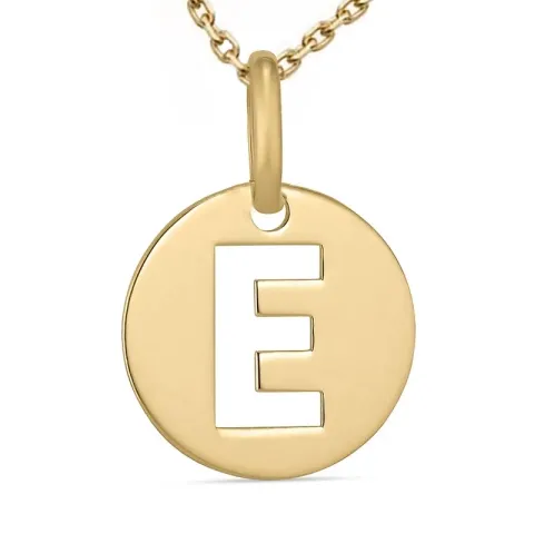 buchstab e Halskette aus vergoldetem Sterlingsilber und Anhänger aus 8 Karat Gold