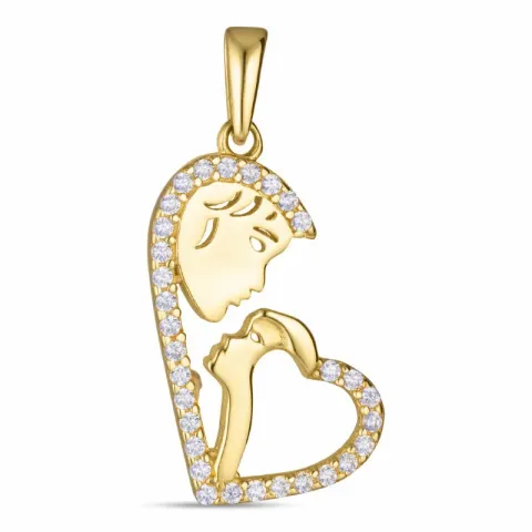 Herz Mutter und Kind Anhänger aus 9 Karat Gold