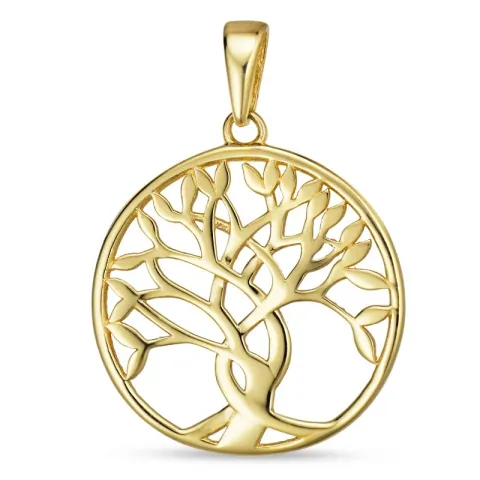 17 mm Lebensbaum Anhänger aus 8 Karat Gold