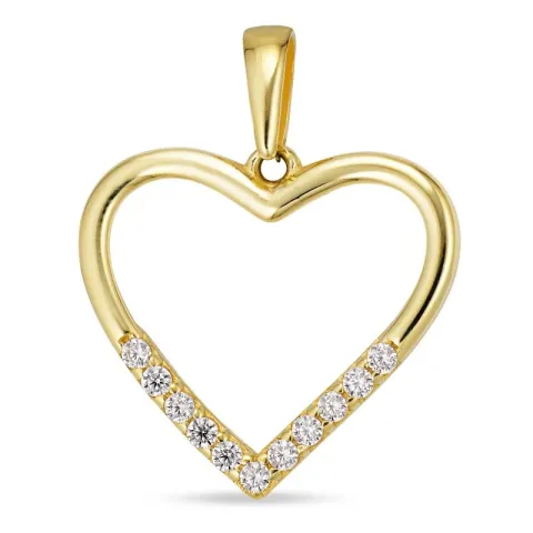 Herz Zirkon Anhänger aus 8 Karat Gold