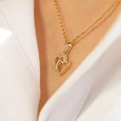 Herz Zirkon Anhänger aus 8 Karat Gold