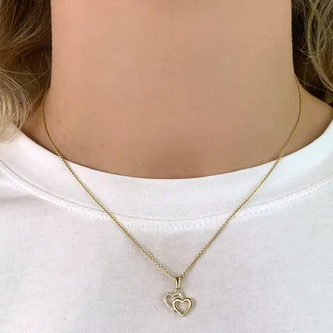 Herz Zirkon Anhänger aus 8 Karat Gold