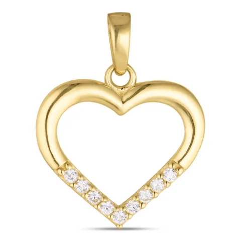 Herz Zirkon Anhänger aus 8 Karat Gold