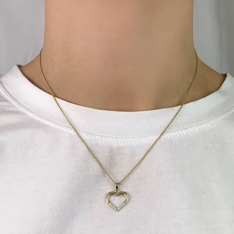Herz Zirkon Anhänger aus 8 Karat Gold