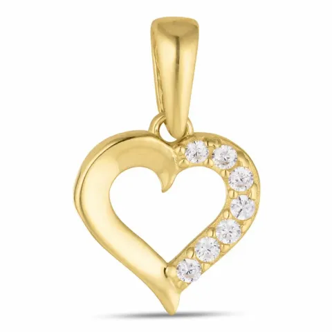 Herz Zirkon Anhänger aus 8 Karat Gold