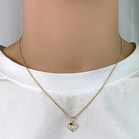 Herz Zirkon Anhänger aus 8 Karat Gold