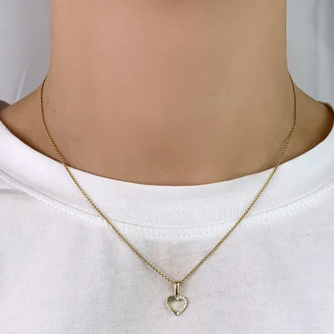 Herz Zirkon Anhänger aus 8 Karat Gold