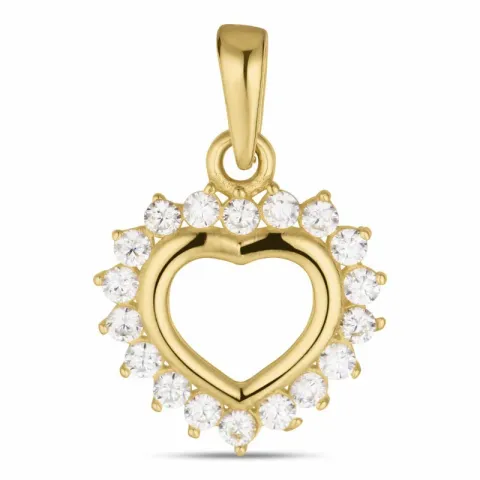 Herz Zirkon Anhänger aus 8 Karat Gold